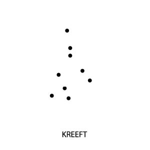 Micro-tattoo sterrenbeeld KREEFT