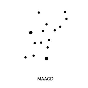 Micro-tattoo sterrenbeeld MAAGD
