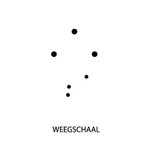 Micro-tattoo sterrenbeeld WEEGSCHAAL